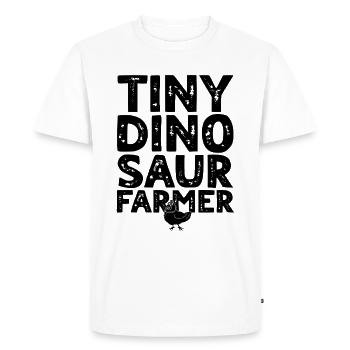 Dinosaur Funny Dino Farmer - Tiny Dinosaur farmer - Men's Premium Organic T-Shirt - white - Front - Nico (187cm)