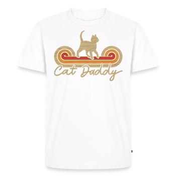 Cat Daddy Chats Papa - chat de style vintage - T-shirt Premium bio Homme - blanc - Devant - Nico (187cm)
