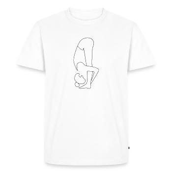 Femme Yoga - T-shirt Premium bio Homme - blanc - Devant - Nico (187cm)