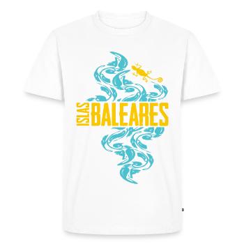 Balearic Islands Waves Pattern - Men's Premium Organic T-Shirt - white - Front - Nico (187cm)