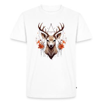 Deer and symmetry - Men's Premium Organic T-Shirt - white - Front - Nico (187cm)