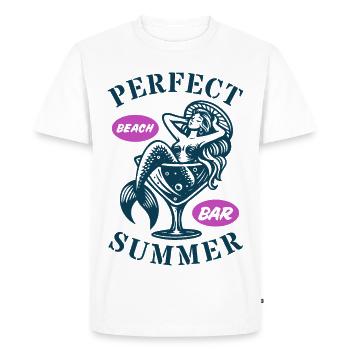 summer beach mermaid - Men's Premium Organic T-Shirt - white - Front - Nico (187cm)