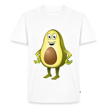 Avocat joyeux avec une expression faciale ludique - T-shirt Premium bio Homme - blanc - Devant - Nico (187cm)