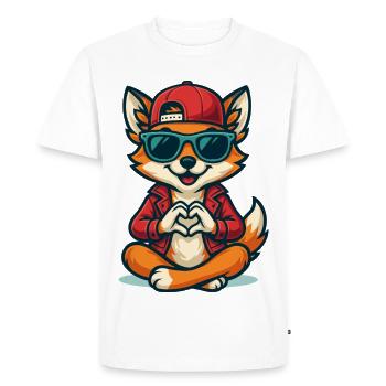 Foxy Love Vibes - T-shirt Premium bio Homme - blanc - Devant - Nico (187cm)