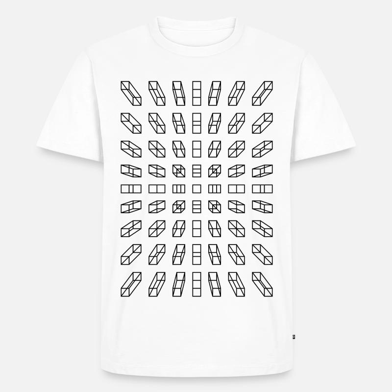 Hypno Balken: Pixel, Illusion & Retro - Männer Premium Bio T-Shirt - Weiß