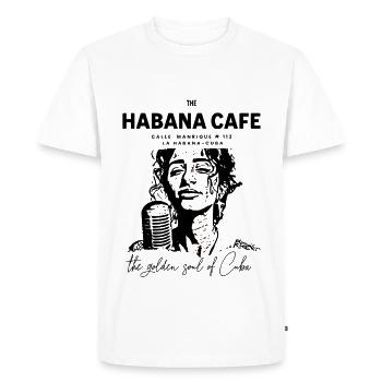 Havana Cafe Retro Gold Logo - T-shirt Premium bio Homme - blanc - Devant - Nico (187cm)