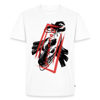 The defeated: Shark Monster - Men's Premium Organic T-Shirt - white - Front - Nico (187cm)