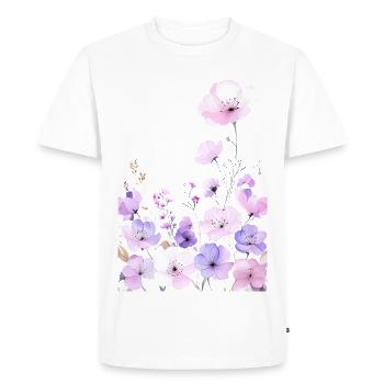 Des fleurs sauvages pastel dans le jardin floral doux - T-shirt Premium bio Homme - blanc - Devant - Nico (187cm)