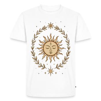 Midsummer Sun – Spiritual Boho Motif - Men's Premium Organic T-Shirt - white - Front - Nico (187cm)