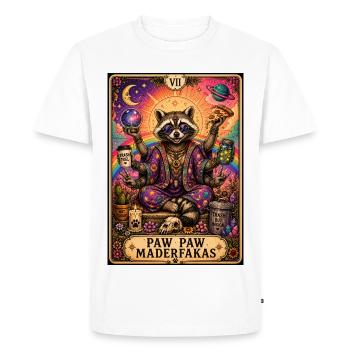 Paw Paw Maderfakas – Raton laveur magique - T-shirt Premium bio Homme - blanc - Devant - Nico (187cm)