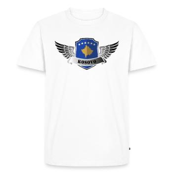 Kosovo Kosovë Cool armoiries kosovares drapeau - T-shirt Premium bio Homme - blanc - Devant - Nico (187cm)