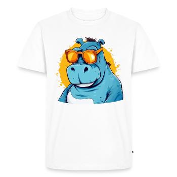 Bob the hippopotamus - Men's Premium Organic T-Shirt - white - Front - Nico (187cm)