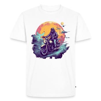 Rocker Biker Chopper - T-shirt Premium bio Homme - blanc - Devant - Nico (187cm)