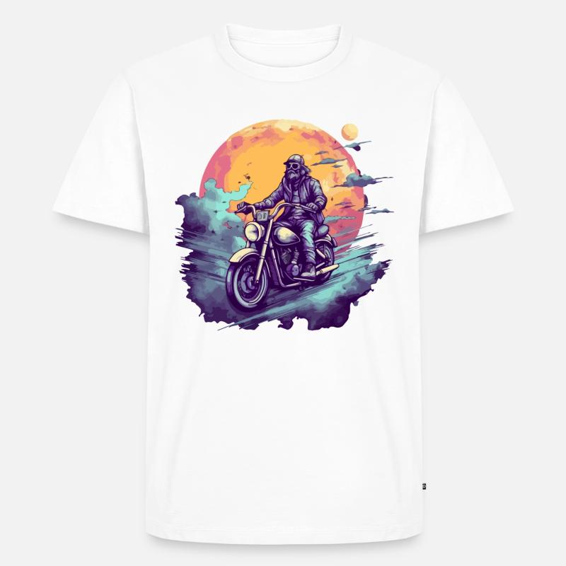 Rocker Biker Chopper - Männer Premium Bio T-Shirt - Weiß