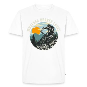 Celui qui freine VTT VTT VTT vélo de route BMX - T-shirt Premium bio Homme - blanc - Devant - Nico (187cm)