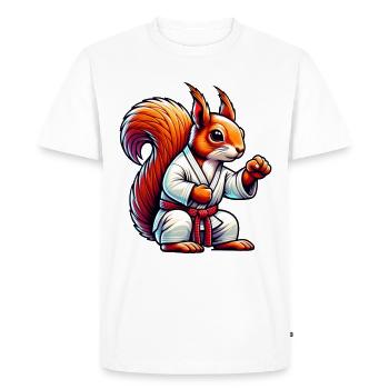 Karaté Fighter Sports Écureuil Noix Animal Amour - T-shirt Premium bio Homme - blanc - Devant - Nico (187cm)