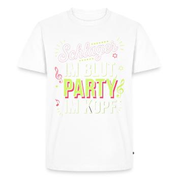 Schlager in the blood, party in the head - Men's Premium Organic T-Shirt - white - Front - Nico (187cm)