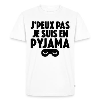 J'peux pas je suis en pyjama - T-shirt Premium bio Homme - blanc - Devant - Nico (187cm)