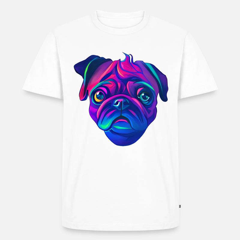 Mops - Männer Premium Bio T-Shirt - Weiß