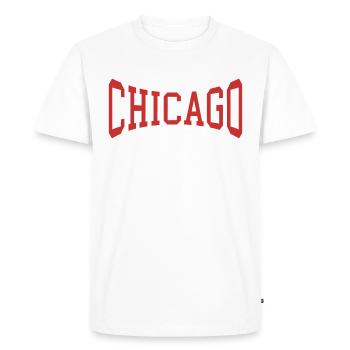 Chicago - T-shirt Premium bio Homme - blanc - Devant - Nico (187cm)