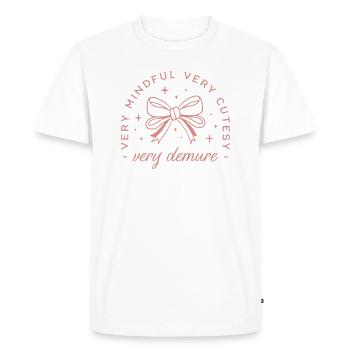 Very demure very mindful coquette aesthetic - T-shirt Premium bio Homme - blanc - Devant - Nico (187cm)