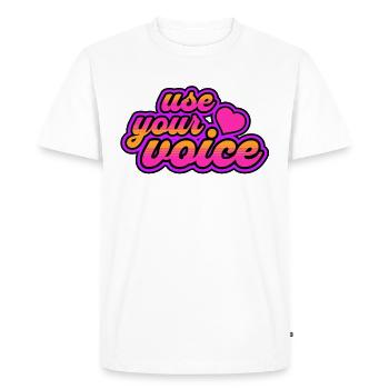 Utilisez votre cœur vocal - T-shirt Premium bio Homme - blanc - Devant - Nico (187cm)