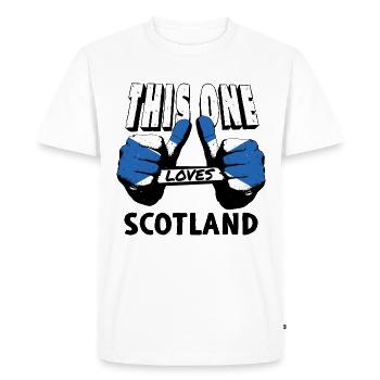 Écosse Drapeau écossais Alba GB Royaume-Uni - T-shirt Premium bio Homme - blanc - Devant - Nico (187cm)