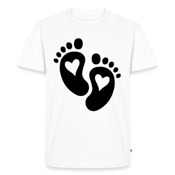 Pieds de bébé Coeur - T-shirt Premium bio Homme - blanc - Devant - Nico (187cm)