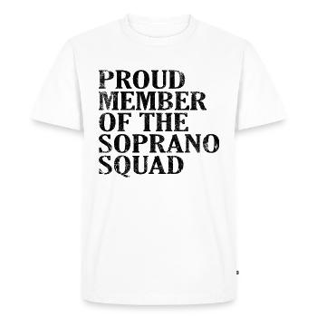 Fier membre de l’Escouade des Soprano noir - T-shirt Premium bio Homme - blanc - Devant - Nico (187cm)