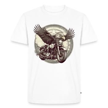 L'aigle motard - T-shirt Premium bio Homme - blanc - Devant - Nico (187cm)