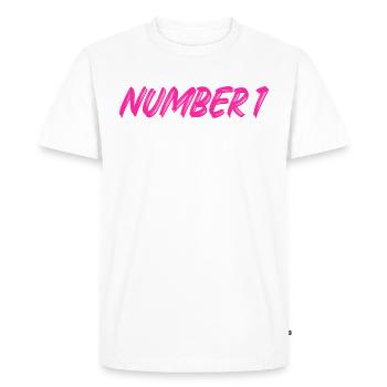 Numéro 1 - un - premier - premier - 1 - numéro 1 - T-shirt Premium bio Homme - blanc - Devant - Nico (187cm)
