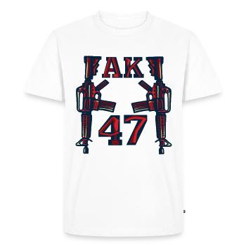 Ak47 fusil d'assaut conception d'art de munitions d'arme de fusil - T-shirt Premium bio Homme - blanc - Devant - Nico (187cm)