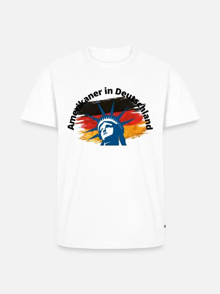 Amerikaner in Deutschland - Männer Premium Bio T-Shirt - Weiß