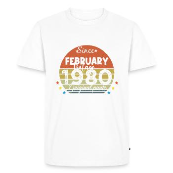 44 Years Old Made In 1980 Vintage February 1980 - T-shirt Premium bio Homme - blanc - Devant - Nico (187cm)