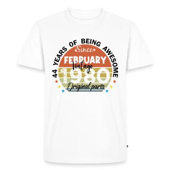 44 Years Old Made In 1980 Vintage February 1980 - T-shirt Premium bio Homme - blanc - Devant - Nico (187cm)