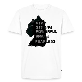 panther,black,stay fearless,strong,leopard - Men's Premium Organic T-Shirt - white - Front - Nico (187cm)