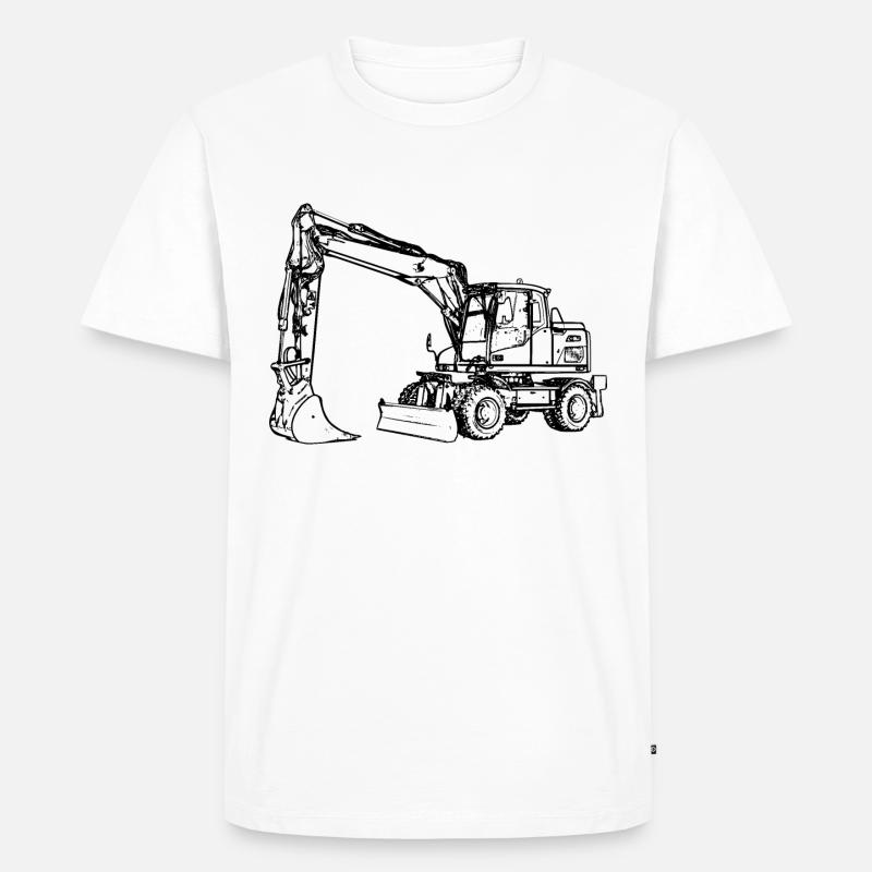 Bagger Radbagger Schaufelbagger schwarz - Männer Premium Bio T-Shirt - Weiß