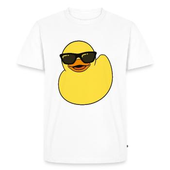 Squeaky duck, rubber duck, a rubber duck, ducks - Men's Premium Organic T-Shirt - white - Front - Nico (187cm)