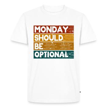 Monday should be optional Vintage colorful - Men's Premium Organic T-Shirt - white - Front - Nico (187cm)