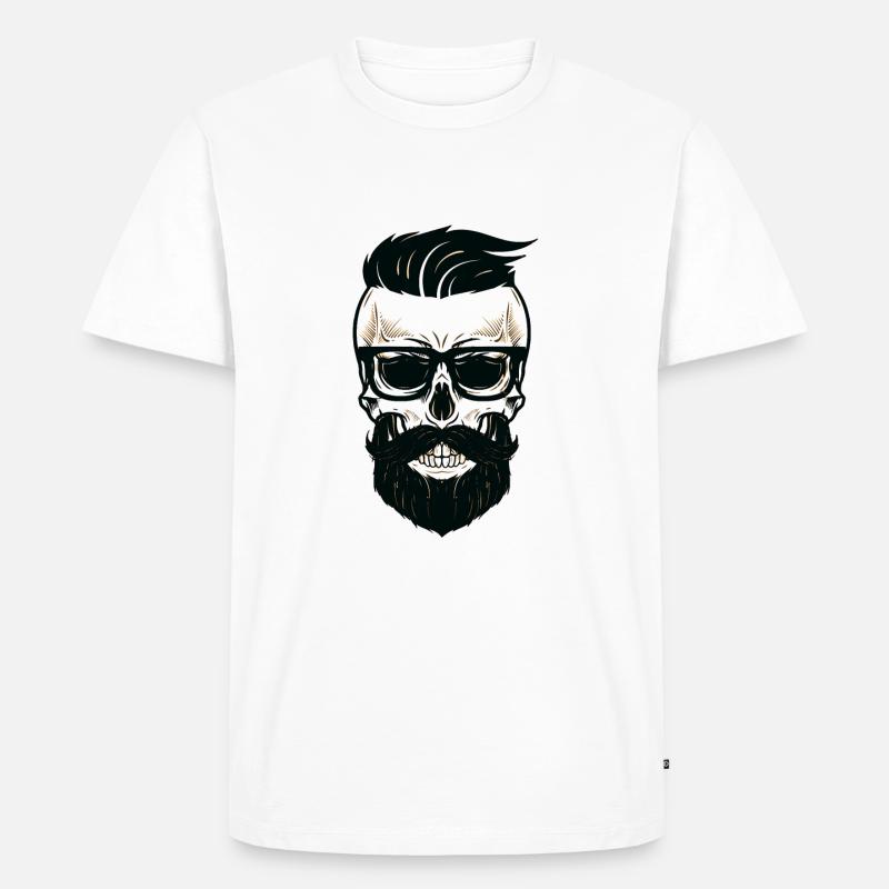 Bearded Dads Skull - Männer Premium Bio T-Shirt - Weiß