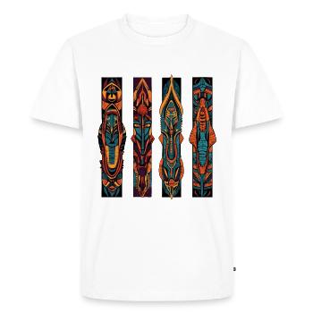 Colonnes sculptées Incas et Aztèques - T-shirt Premium bio Homme - blanc - Devant - Nico (187cm)