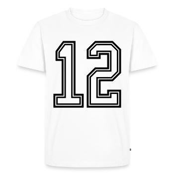 12 Zahl symbol - Männer Premium Bio T-Shirt - Weiß - Vorne - Nico (187cm)
