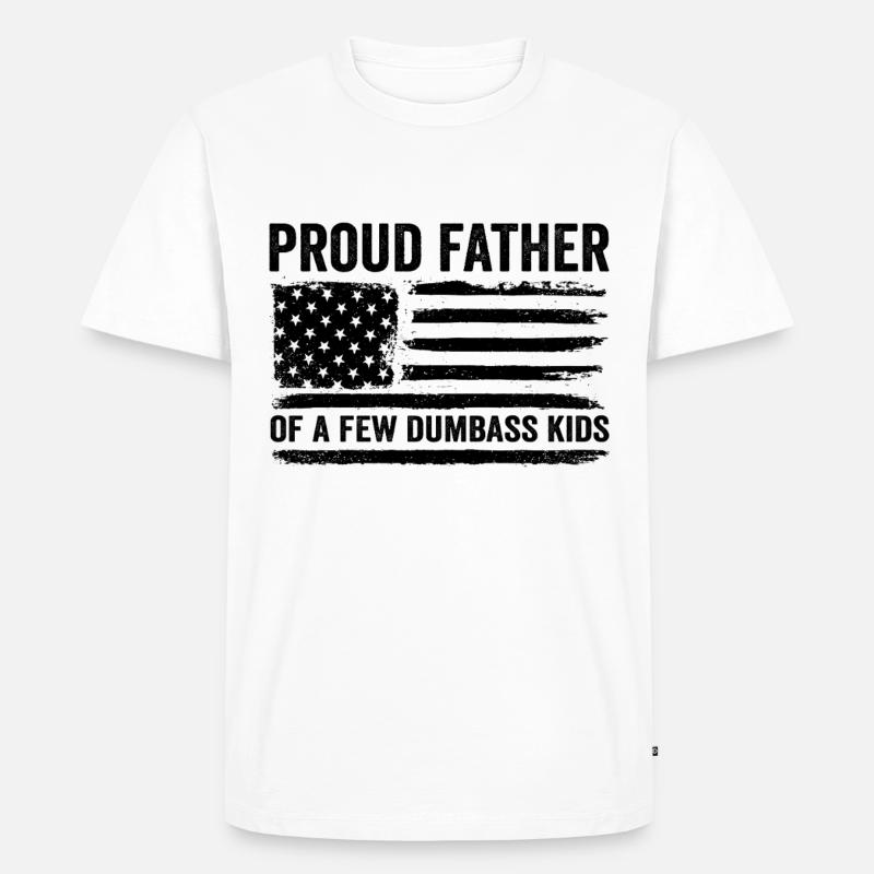 Stolzer Vater einiger dummer Kinder - Männer Premium Bio T-Shirt - Weiß