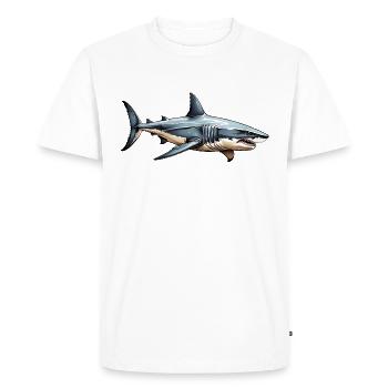 Grand requin blanc - T-shirt Premium bio Homme - blanc - Devant - Nico (187cm)