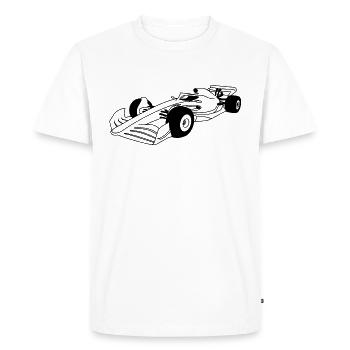 Formule voiture transparente - T-shirt Premium bio Homme - blanc - Devant - Nico (187cm)
