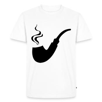 Fumer une pipe - T-shirt Premium bio Homme - blanc - Devant - Nico (187cm)