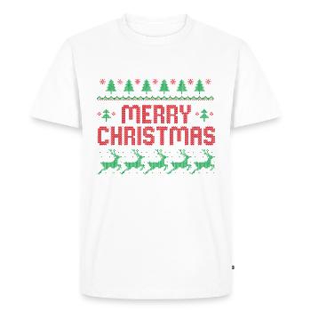 Joyeux Noël - T-shirt Premium bio Homme - blanc - Devant - Nico (187cm)