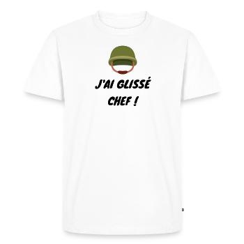 J'ai glissé chef, la 7ème Compagnie - T-shirt Premium bio Homme - blanc - Devant - Nico (187cm)