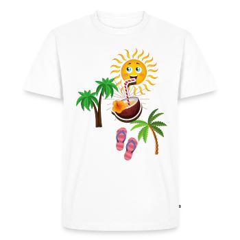vacances temps - T-shirt Premium bio Homme - blanc - Devant - Nico (187cm)