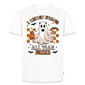 Halloween I Ghost People All Year Round - Men's Premium Organic T-Shirt - white - Front - Nico (187cm)